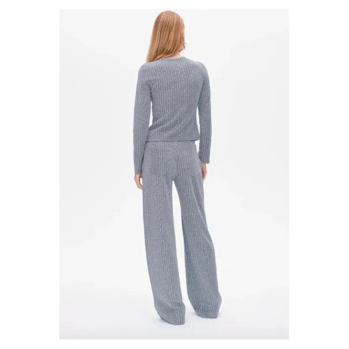 JYA Lurex Pinstripe Trousers Silver