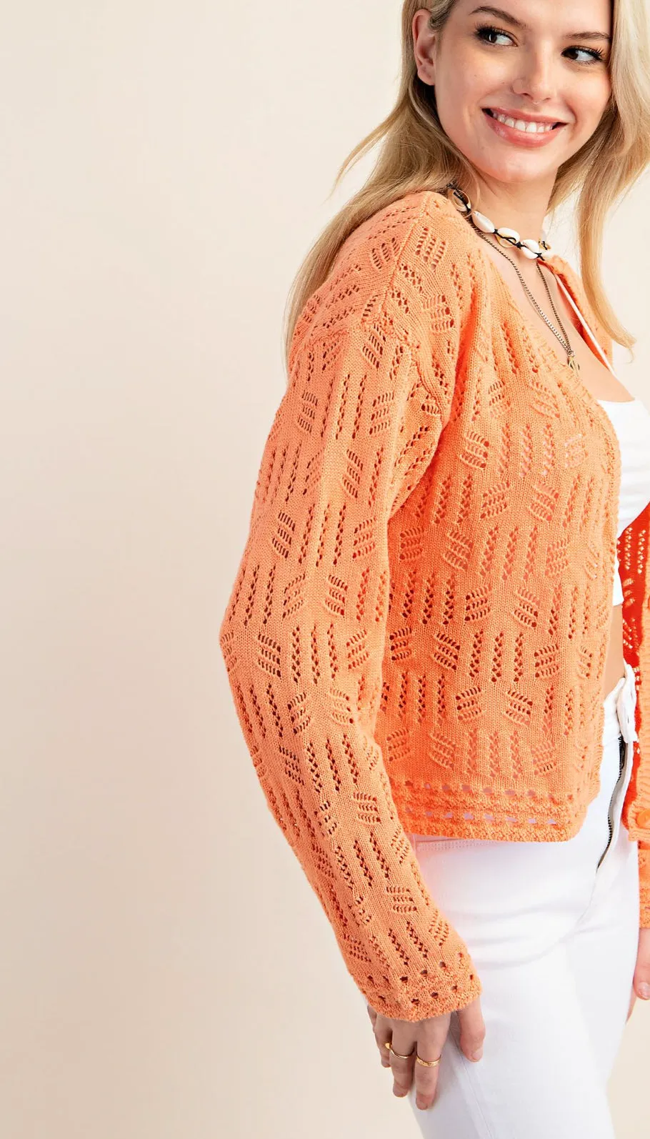 Kori Crochet Knit Cardigan