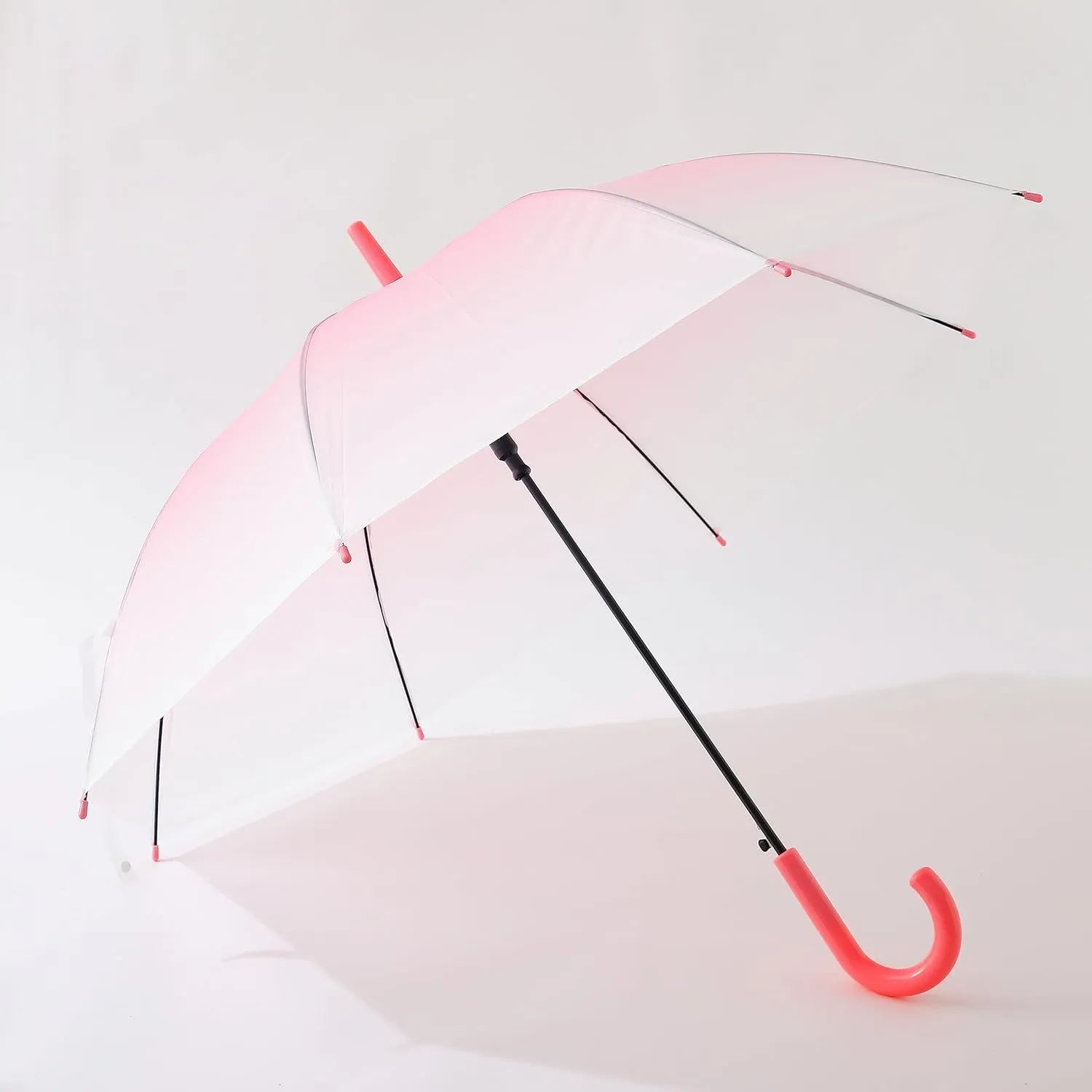 Kuber Industries Transparent Umbrella For Men & Women|Automatic Umbrella For Rain-Pack of 5 (Pink)