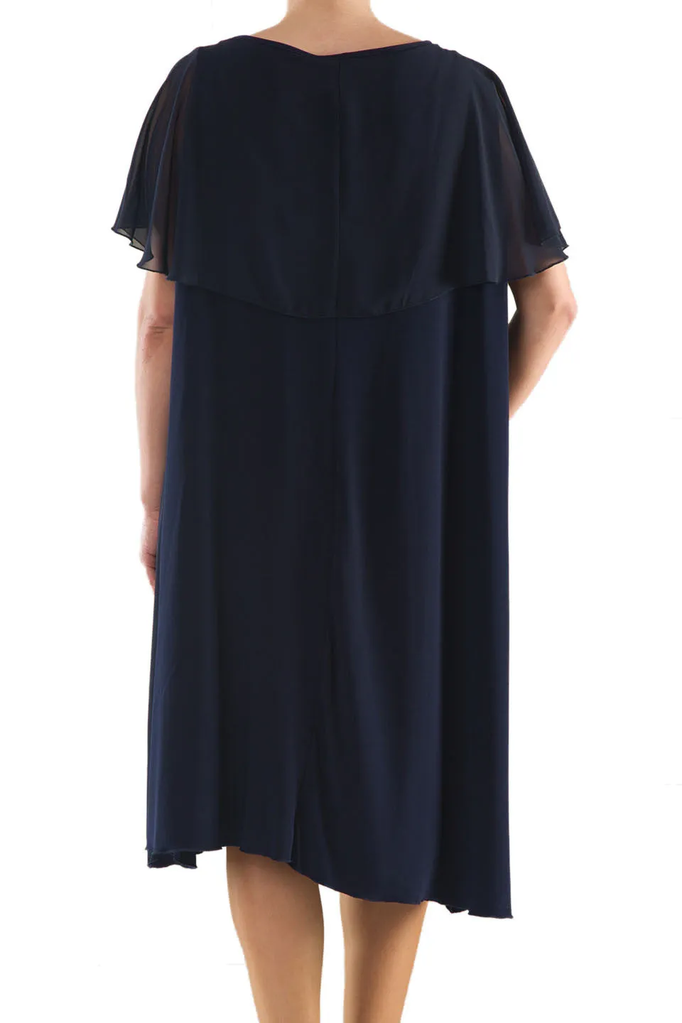 La Mouette Women's Plus Size Chiffon Dress with Kimono Sleeves