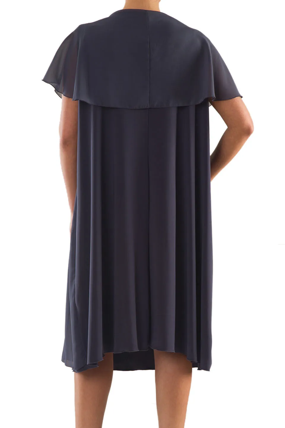 La Mouette Women's Plus Size Chiffon Dress with Kimono Sleeves