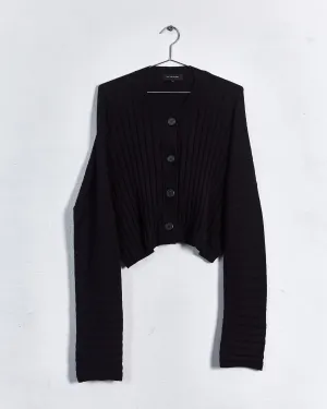 Lee Mathews 'cotton cashmere rib' cardigan, black, 12