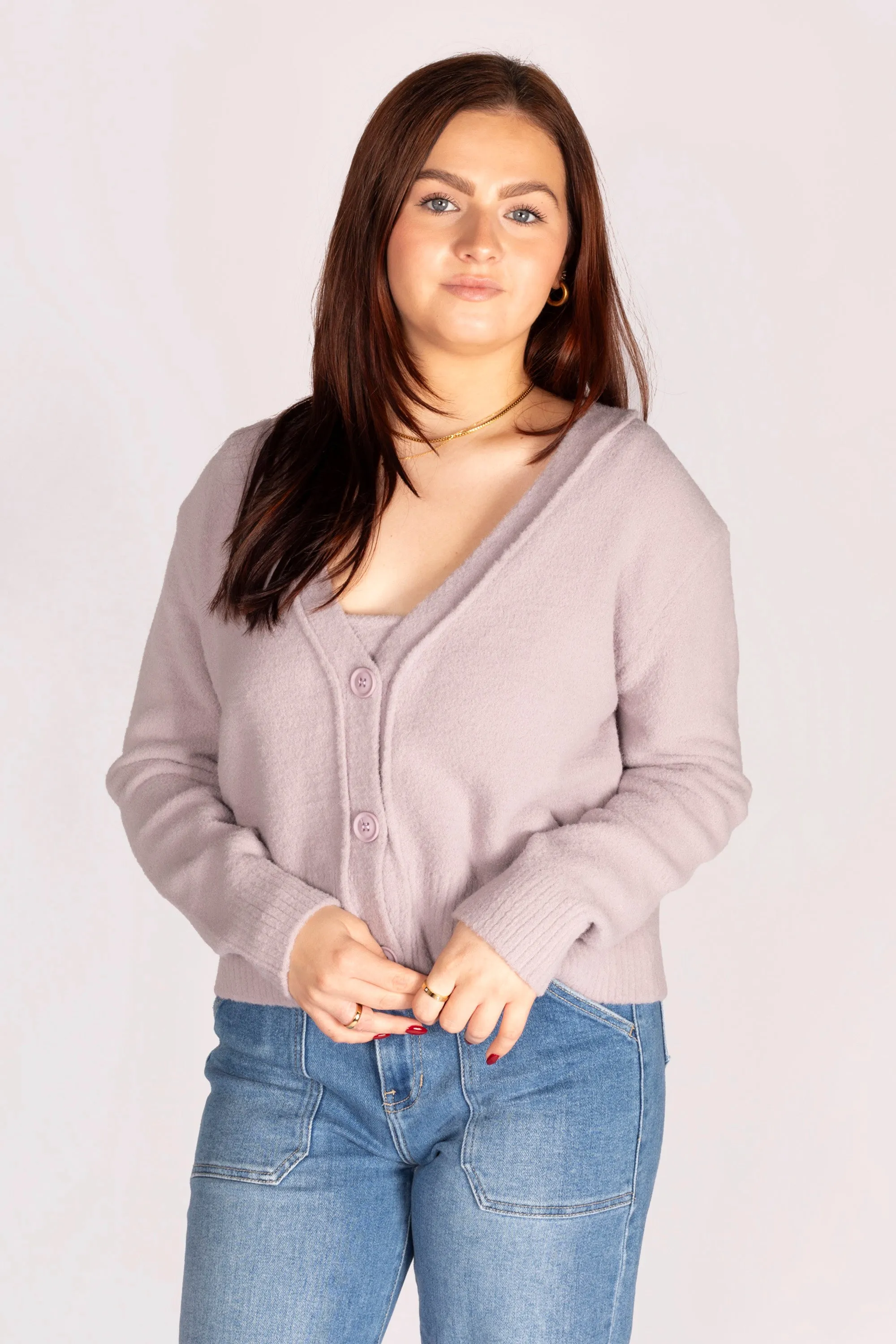 Lilac Cozy Cloud Cardigan Set - SALE