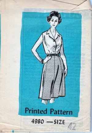 Mail Order 4980 Vintage 1960's Sewing Pattern Ladies Blouse Slim Skirt