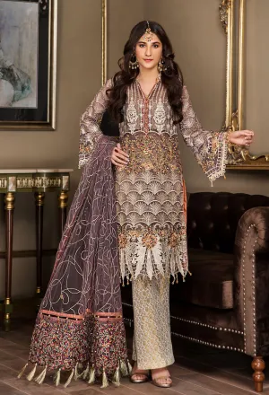 Maryam's Gold Luxury Embroidered Chiffon Collection Vol 5 – MG-53