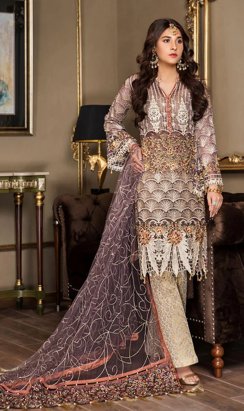 Maryam's Gold Luxury Embroidered Chiffon Collection Vol 5 – MG-53