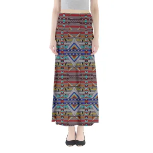 Medicine Blessing Lime Grey Full Length Maxi Skirt