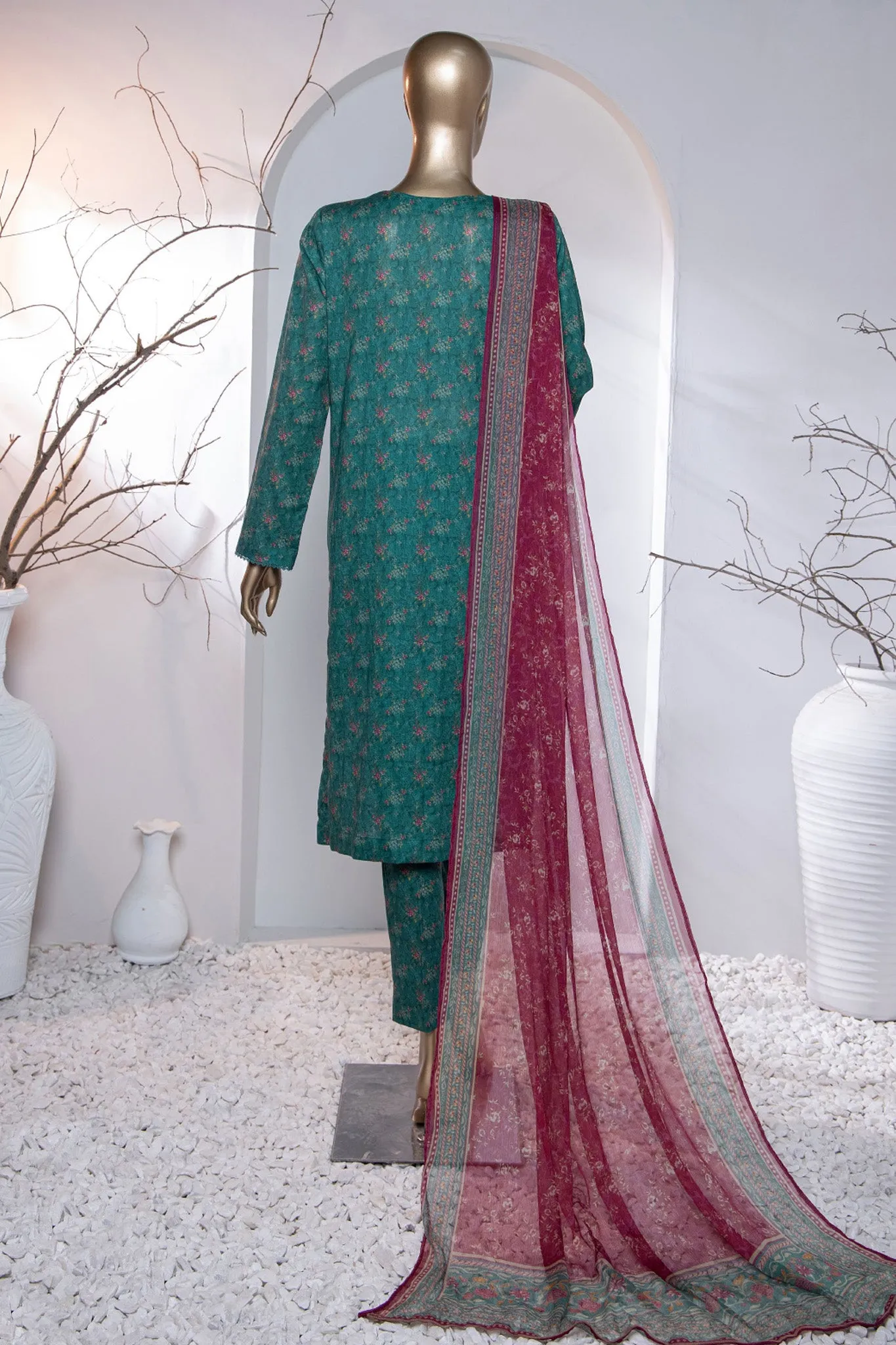 Meenakari By HZ Unstitched 3 Piece Emb Digital Print Doriya Lawn Collection'2024-MEC-91