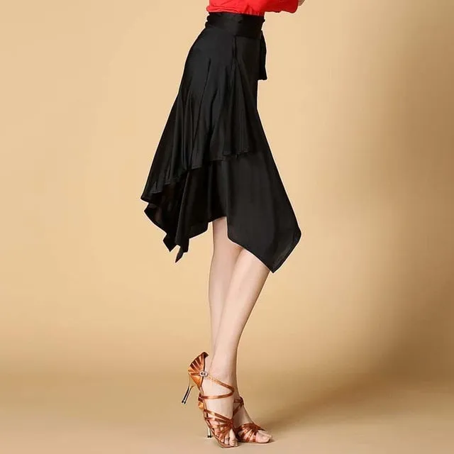 Mid Length Asymmetrical Wrap Dance Skirt