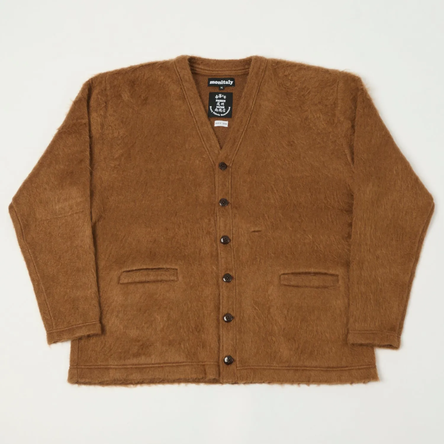 Monitaly x Minami Shoten Shaggy-V Cardigan - Solid Camel