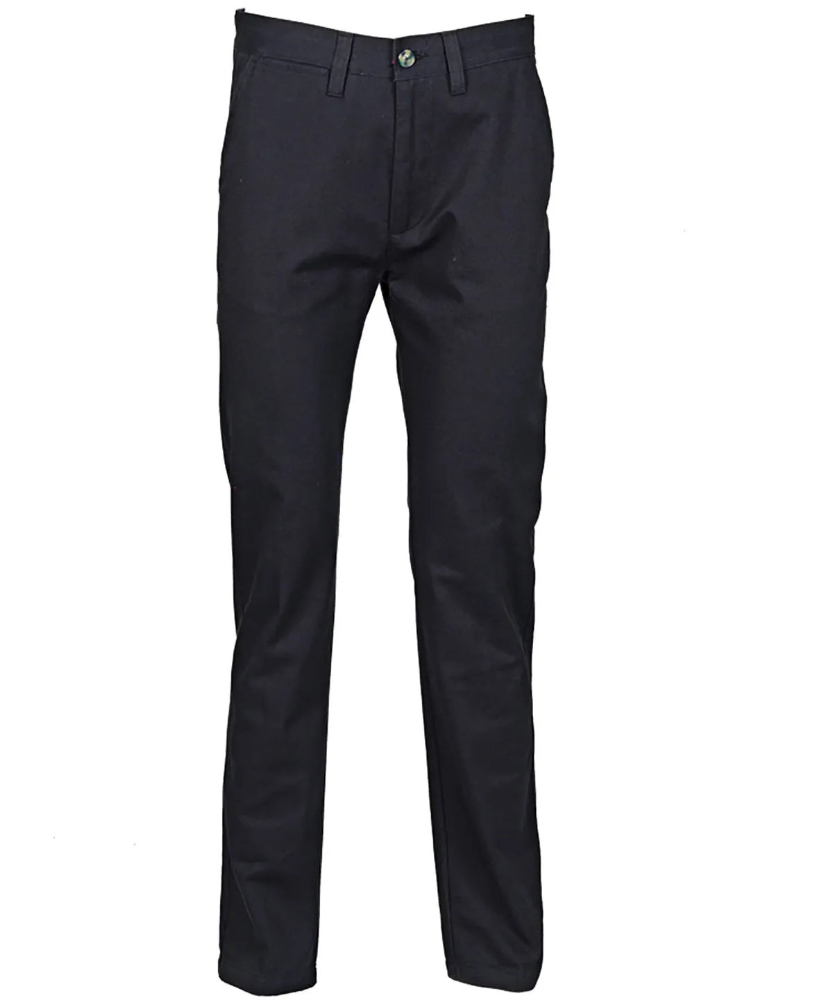 Navy - 65/35 flat fronted chino trousers