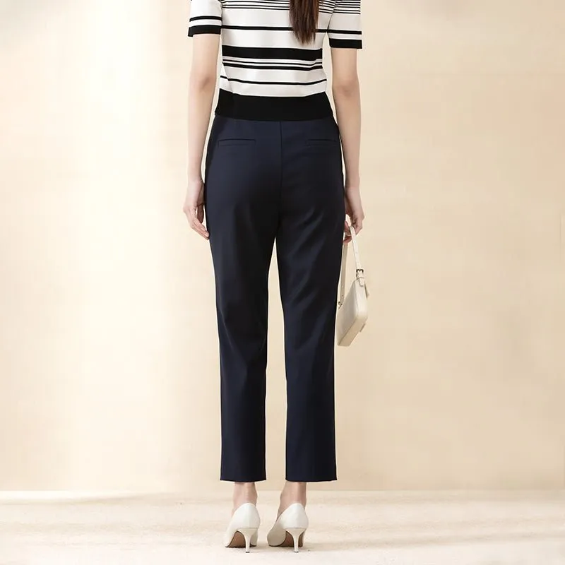 Navy Blue Cropped Pants