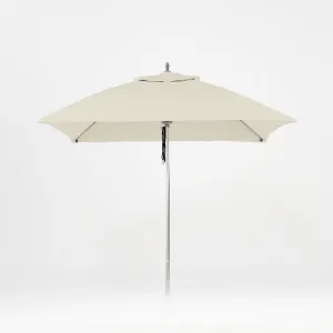 Oca 7.5' Square Outdoor Umbrella - Seashell White/Brushed Aluminum