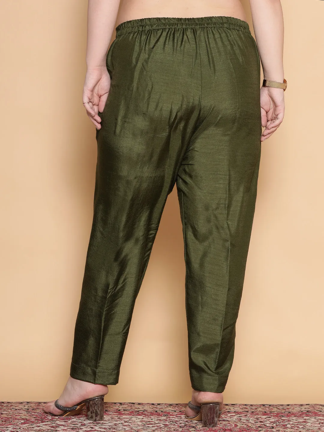 Olive Silk Pants