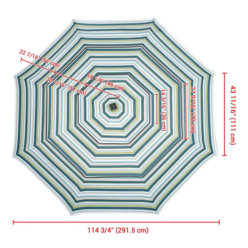 Patio Umbrella Canopy 10ft 8-Rib 3-Tiered