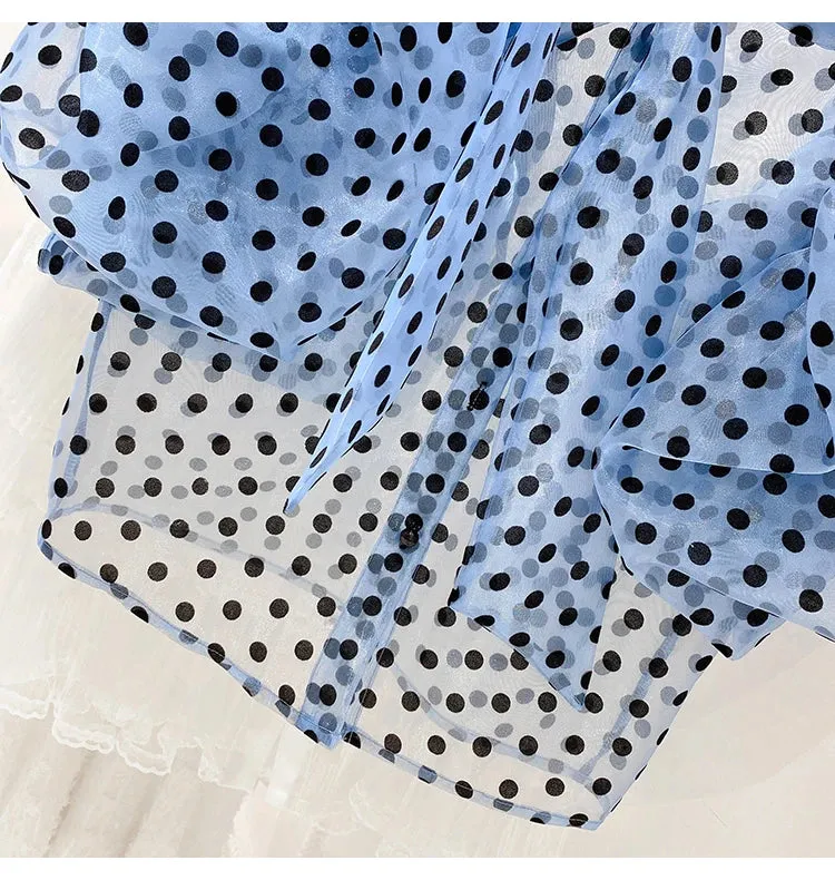 Pre Order:  Polka Dots See-Through Cropped Top