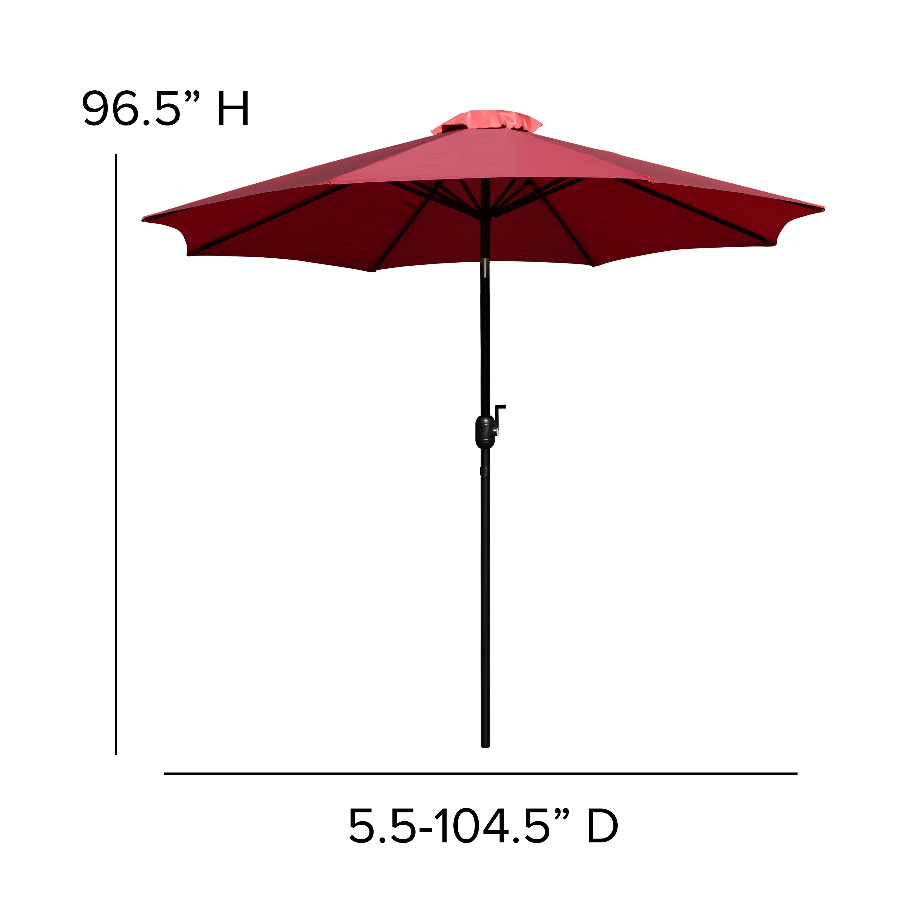 Red 9 FT Round Patio Umbrella GM-402003-RED-GG