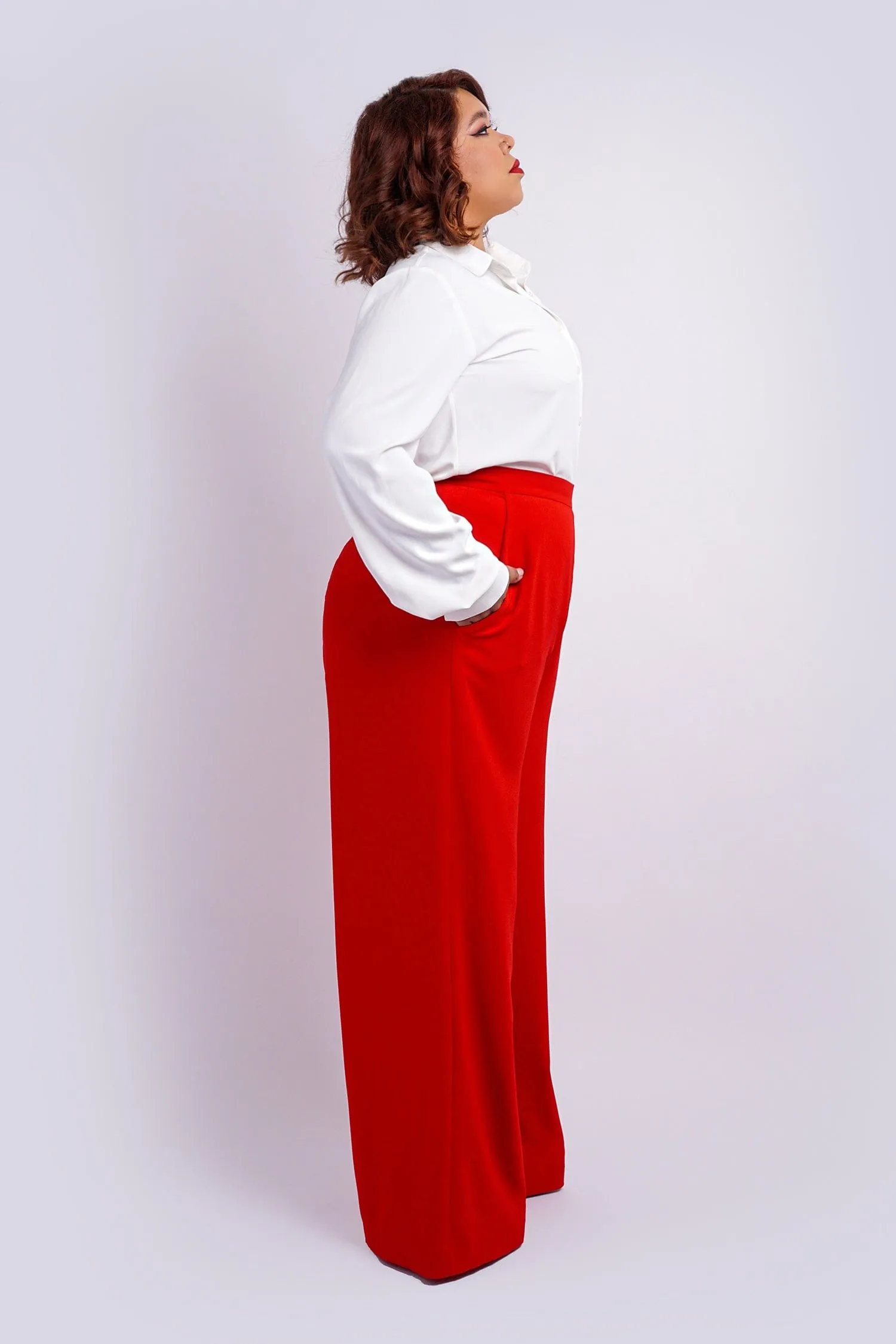 Red Straight Leg Cheryl Pants