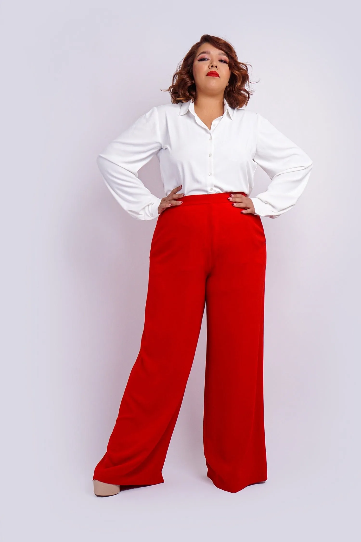 Red Straight Leg Cheryl Pants