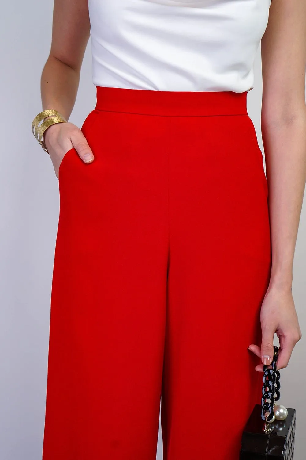 Red Straight Leg Cheryl Pants