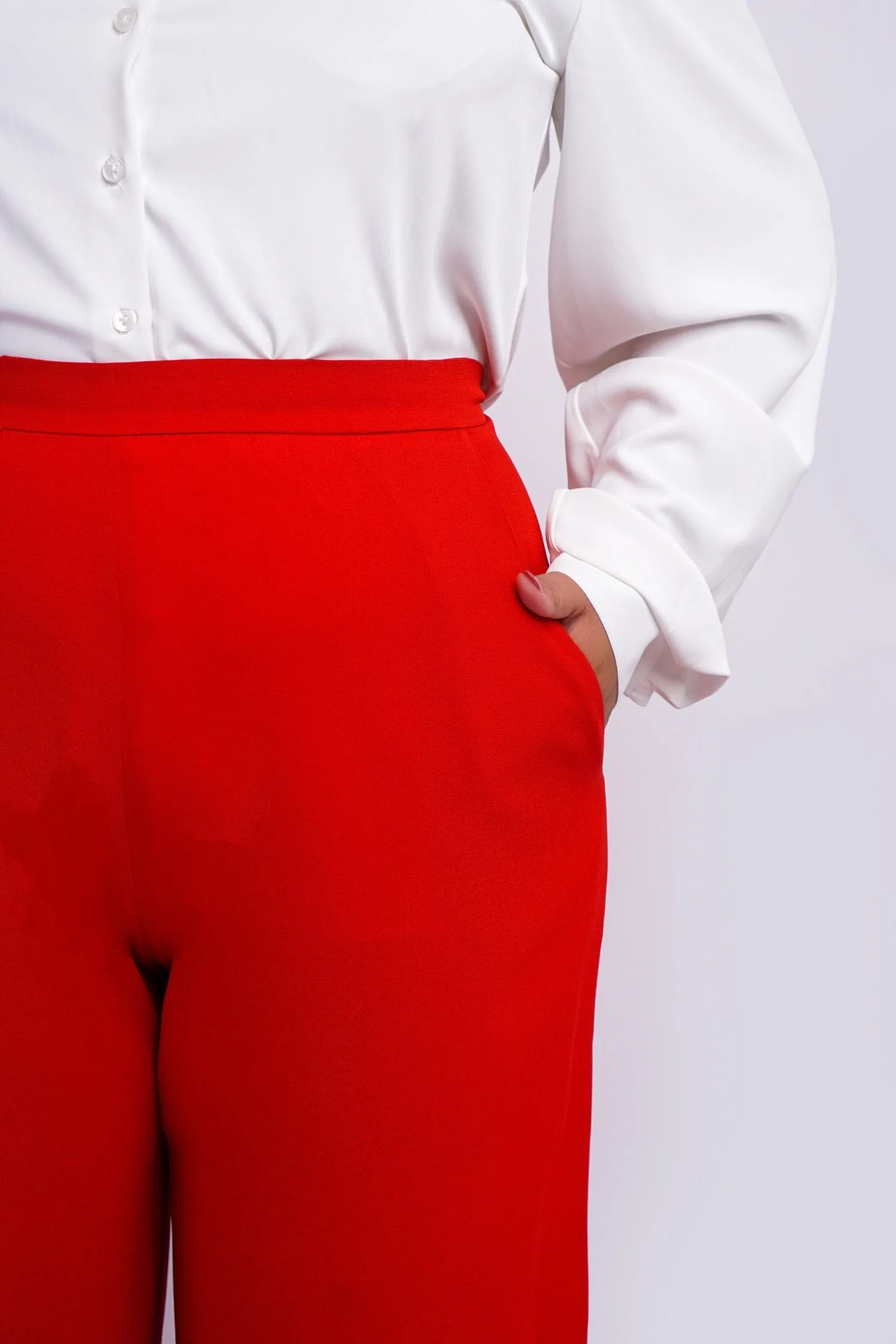 Red Straight Leg Cheryl Pants