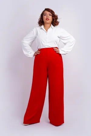 Red Straight Leg Cheryl Pants