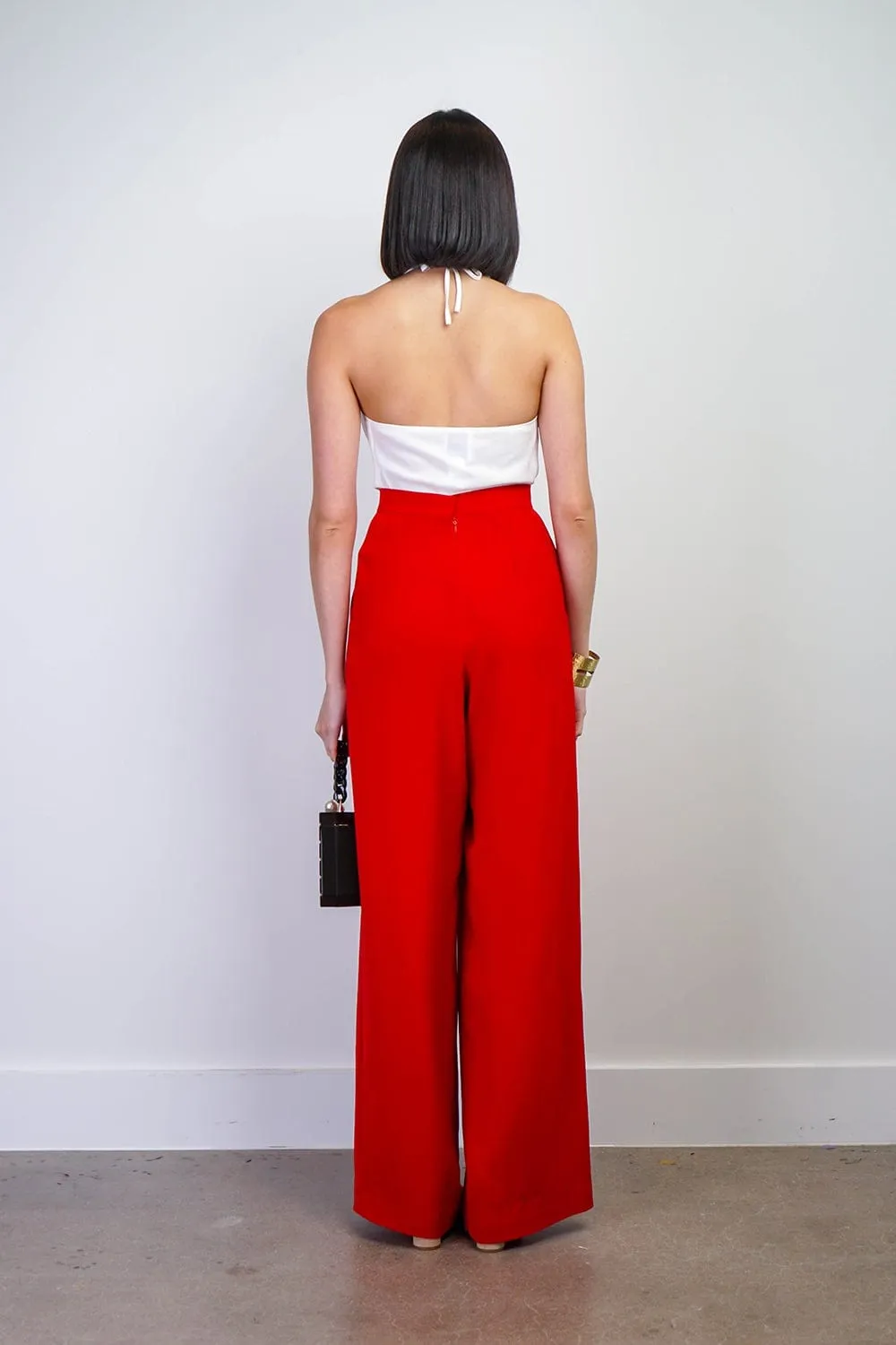 Red Straight Leg Cheryl Pants