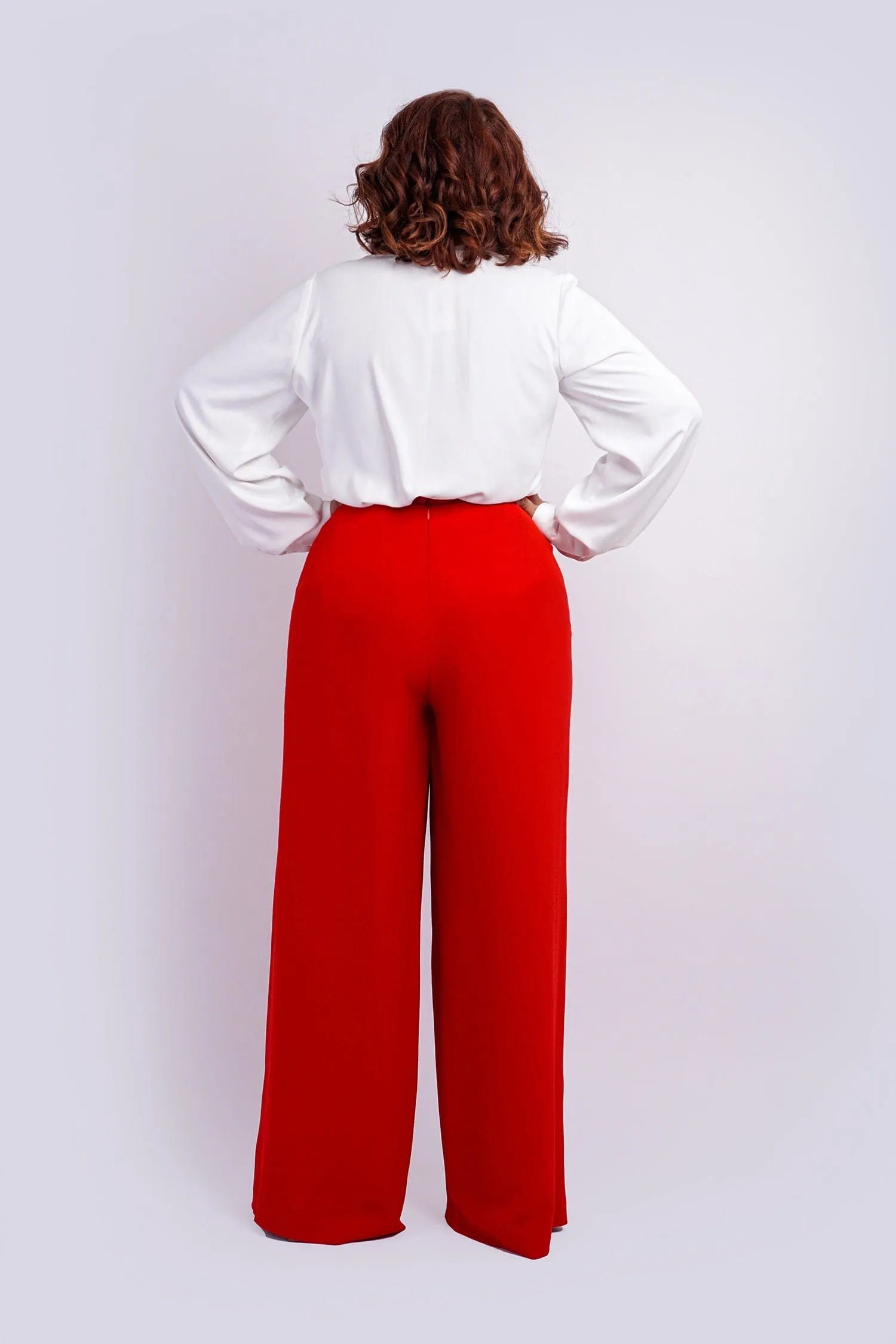 Red Straight Leg Cheryl Pants