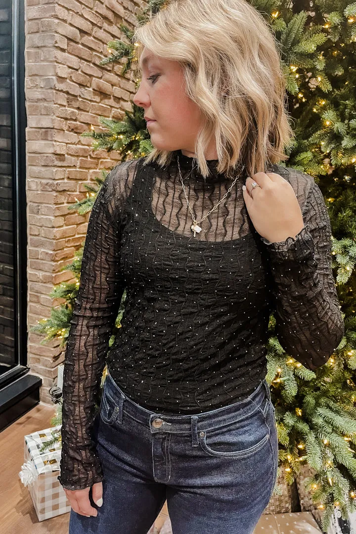 Rhinestone Lace Top