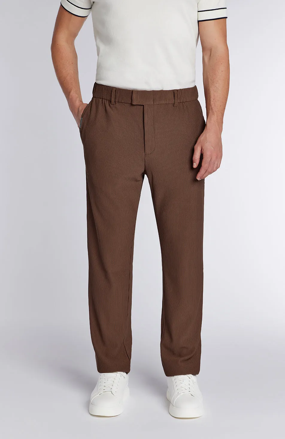 Rustique Straight leg Luxe Rib pants in Rust