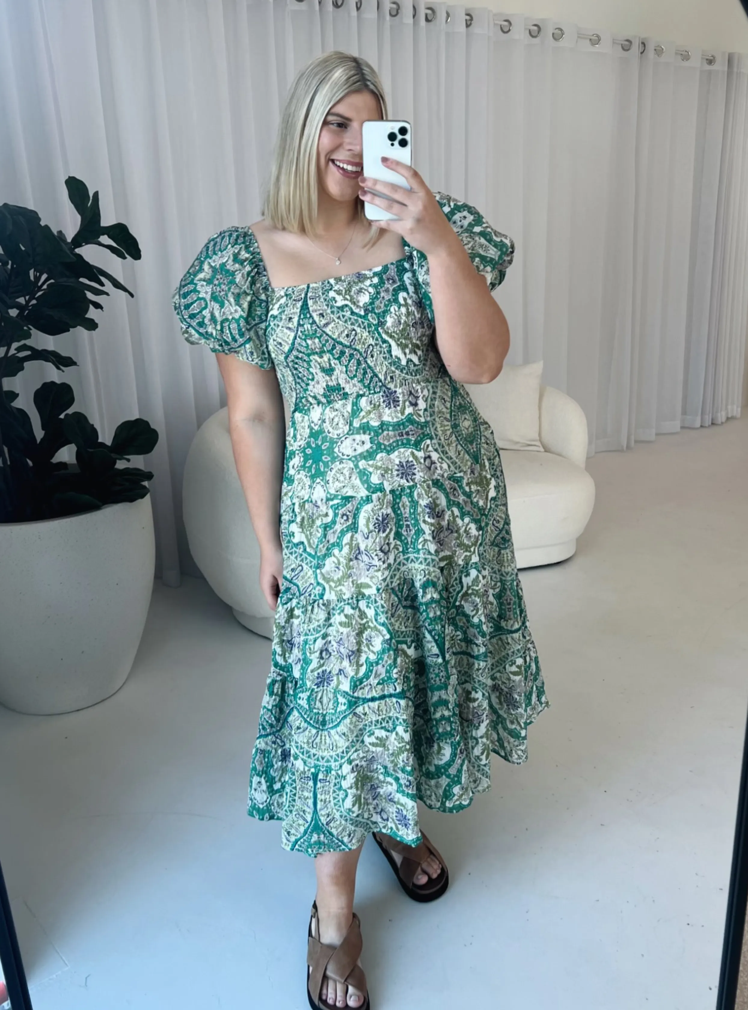 SADIE MIDI DRESS - Green