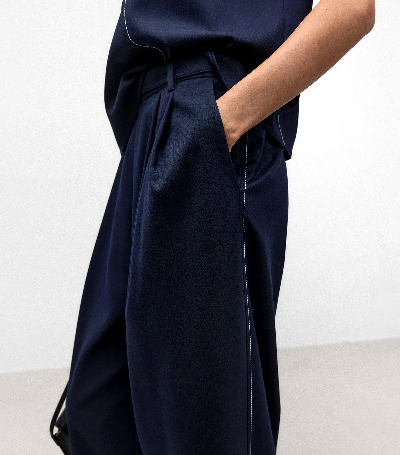 Tailored Trousers Navy Blue