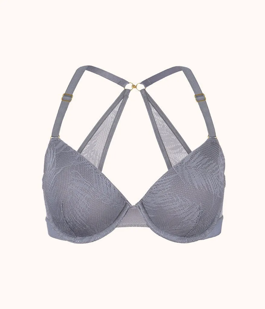 The Smooth Lace T-Shirt Bra: Smoke