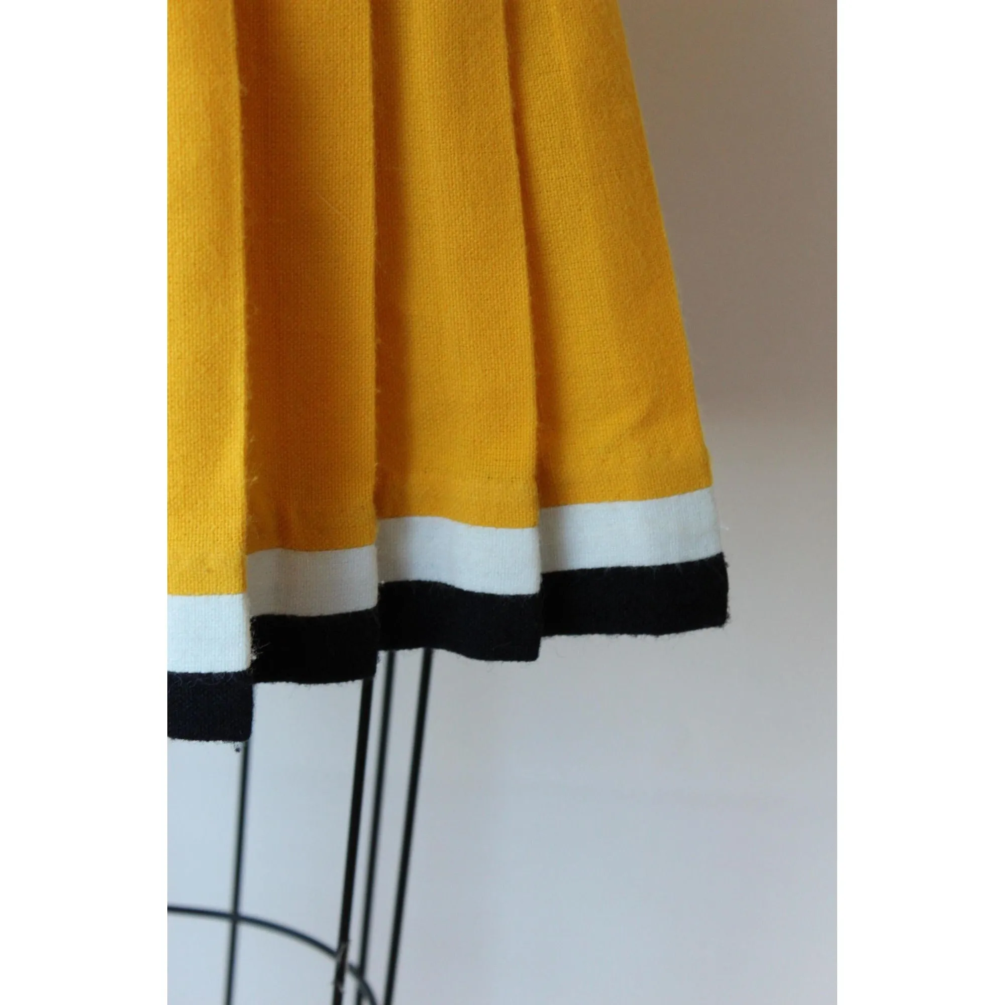 Vintage 1960s Yellow and Black Cheerleader Skirt