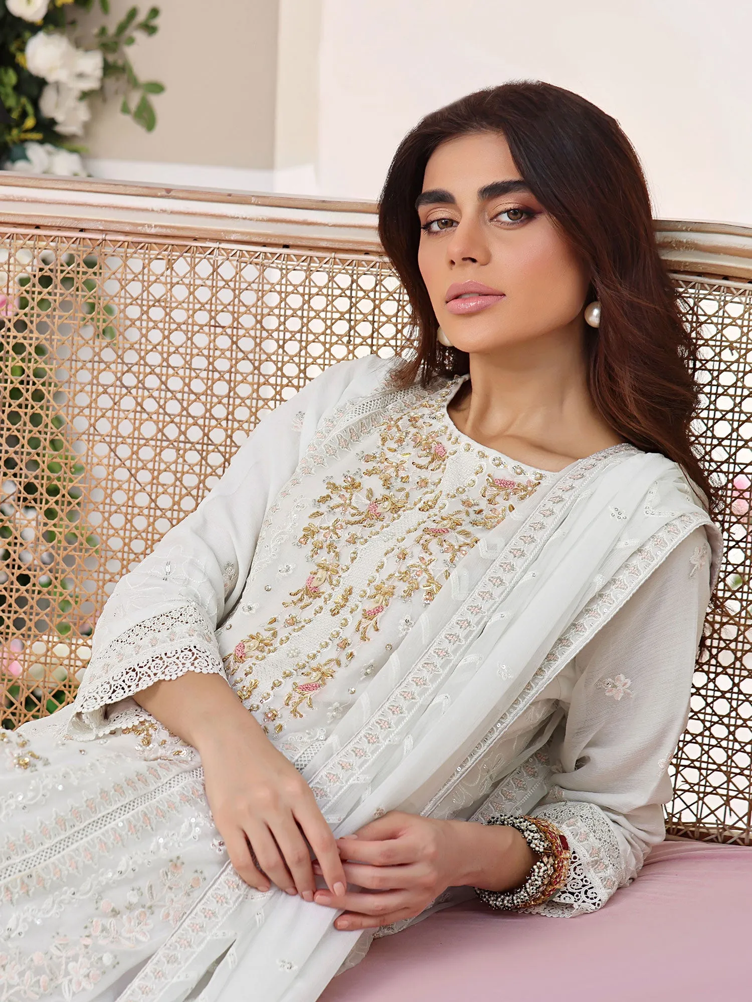 Wardah Uzair "Allure" Luxury Pret Embroidered Chiffon Suit - Grace