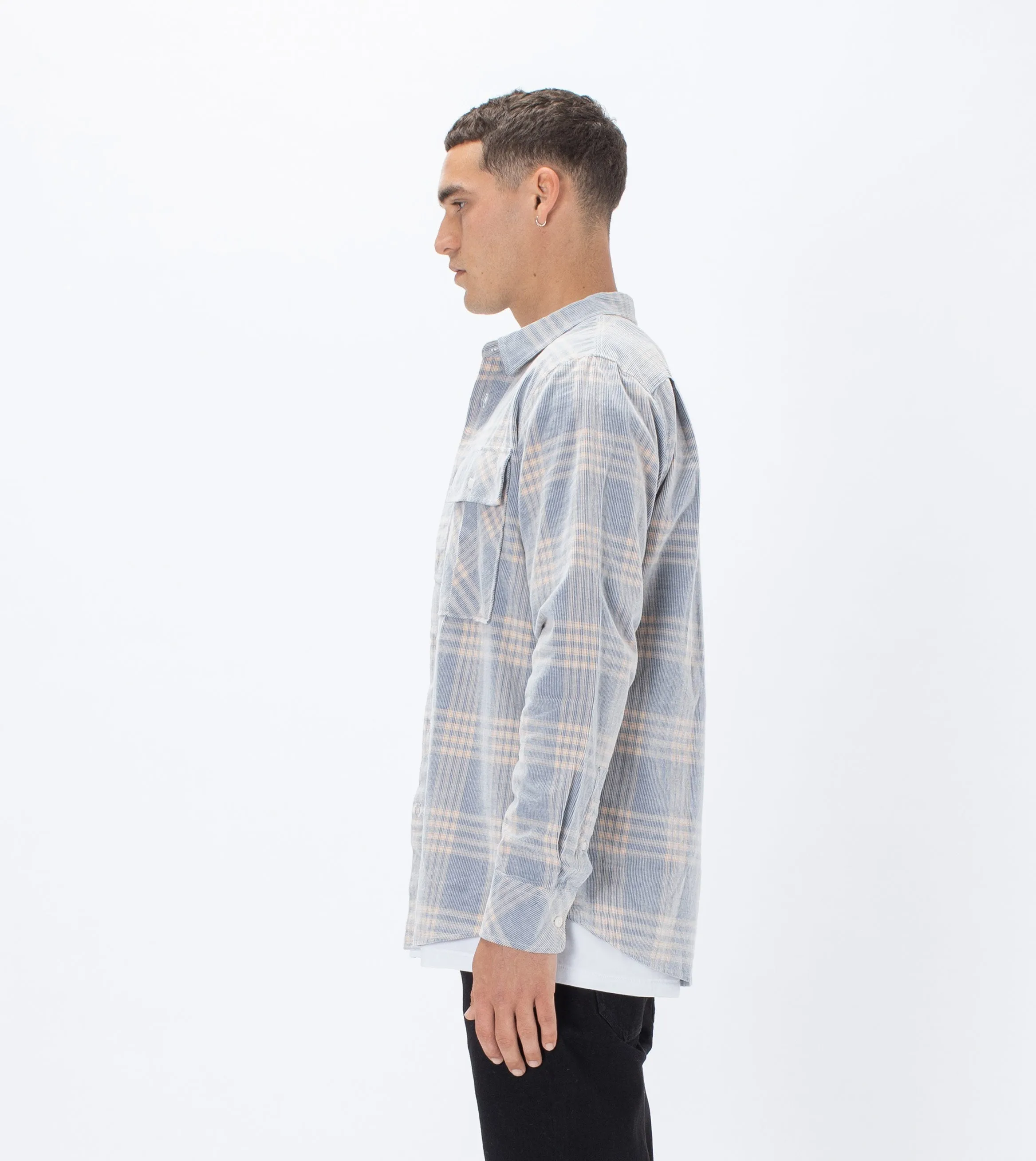 Work Cord LS Shirt Blue/Beige