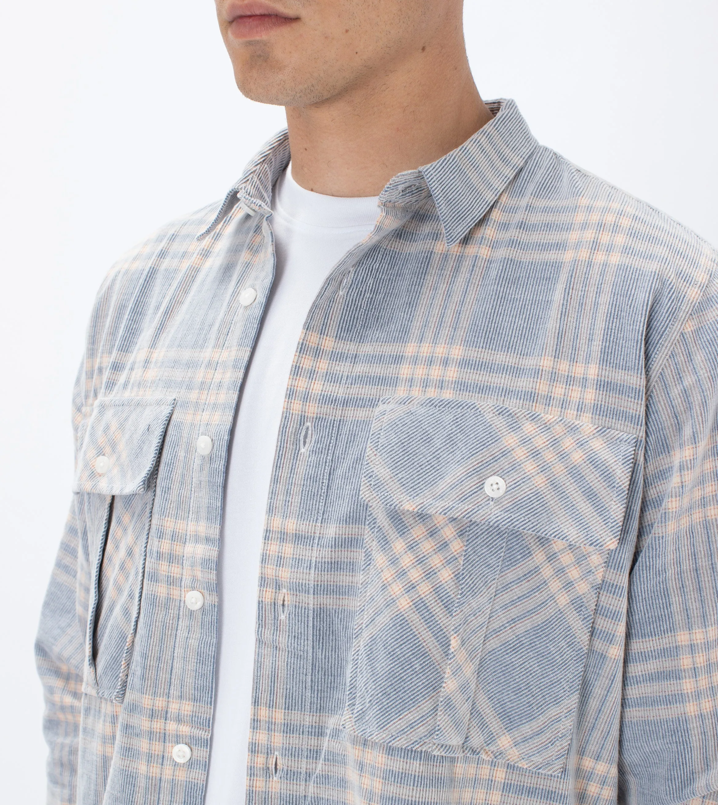 Work Cord LS Shirt Blue/Beige