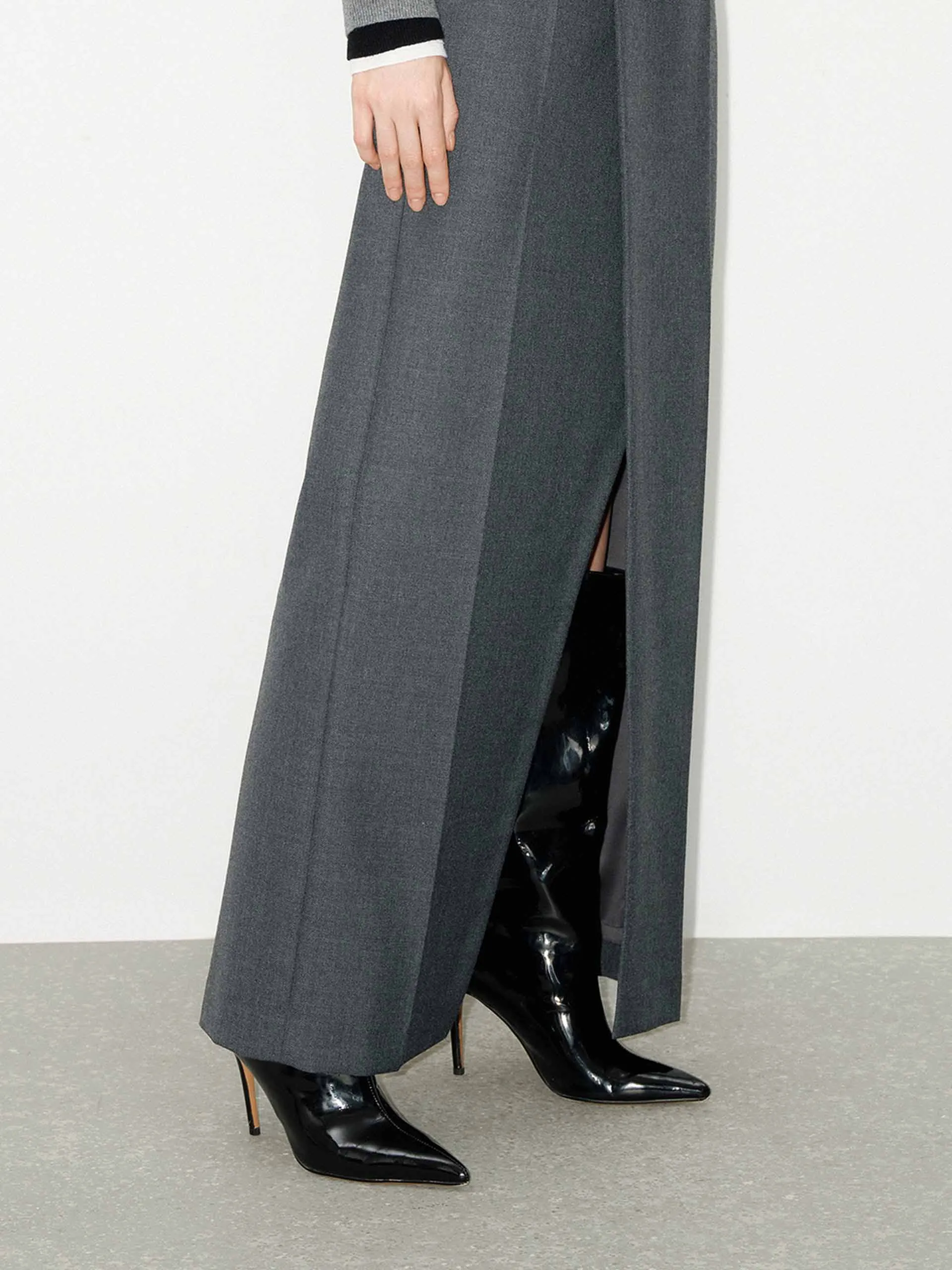 Wrap Detail Slit Maxi Skirt