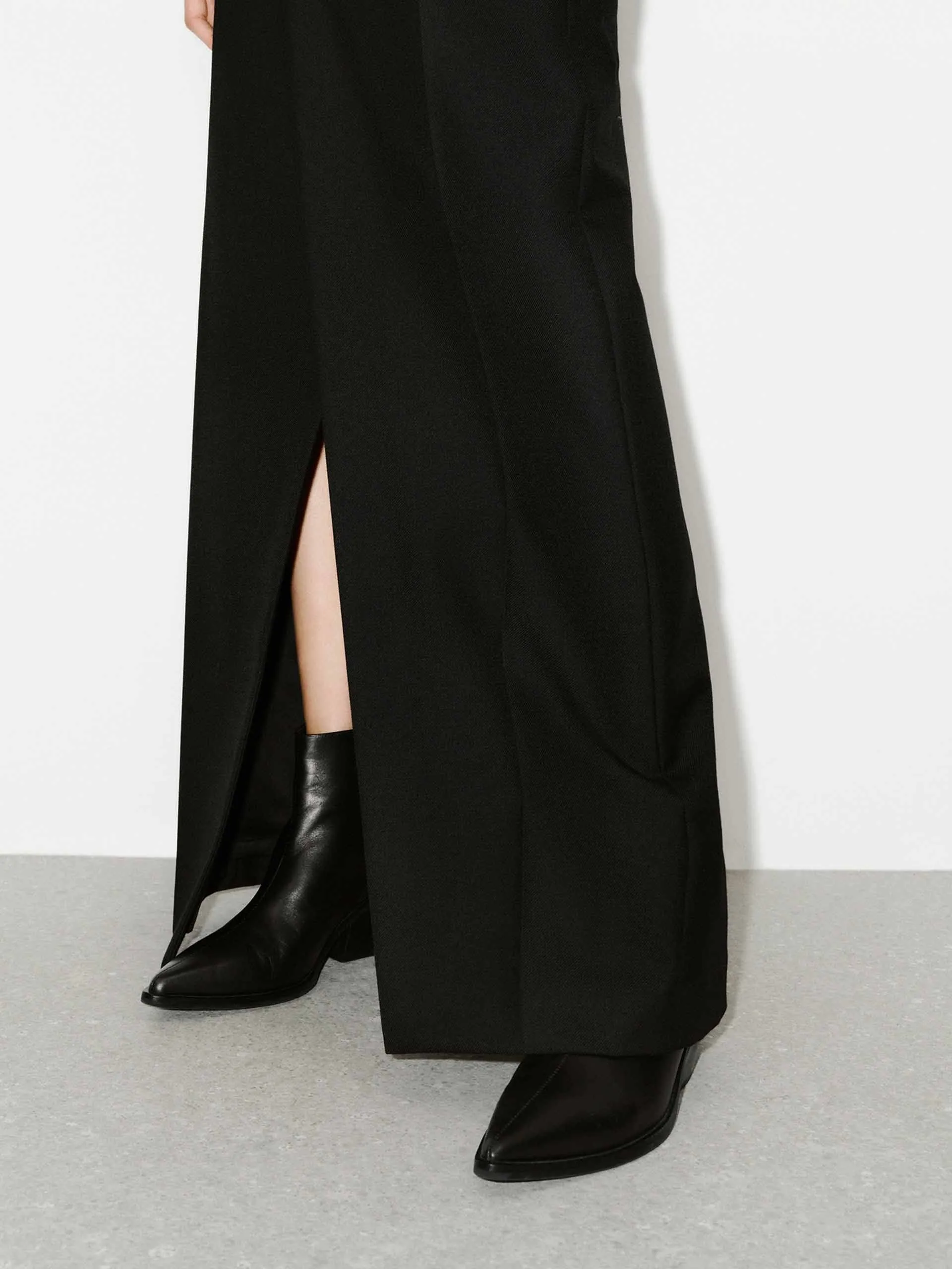 Wrap Detail Slit Maxi Skirt