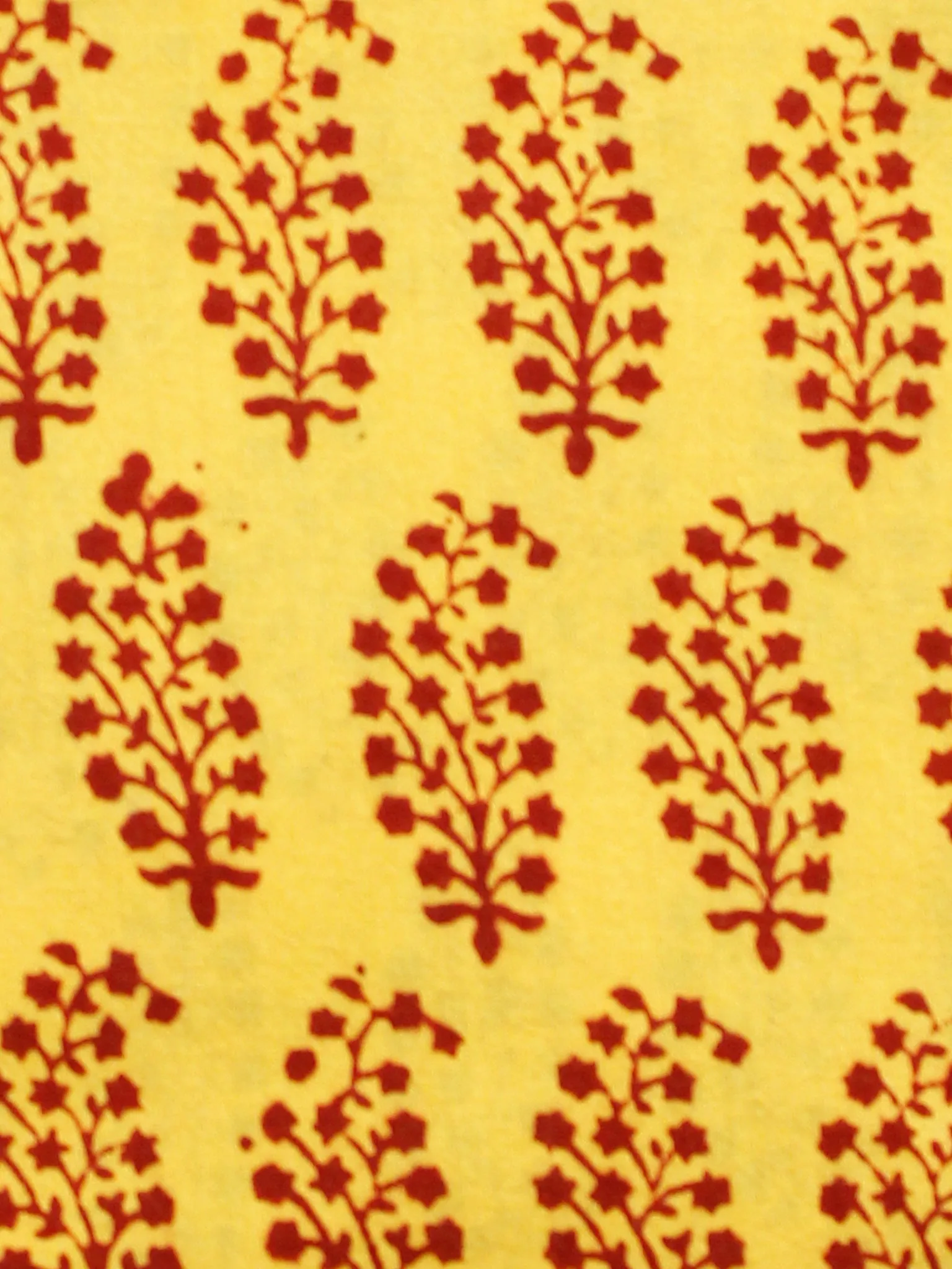 Yellow Maroon Bagh Printed Cotton Fabric Per Meter - F005F1709